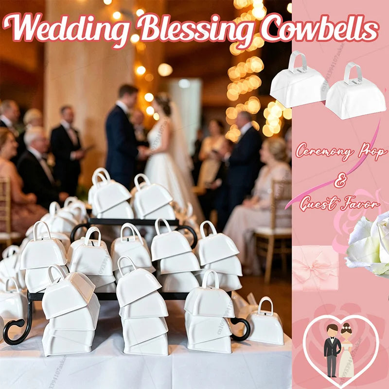 12-100 Pcs Metal Cowbells for Sporting Event 3 Inch Small Noise Makers Cow Bell for Football Event Wedding Party Favor for Guest