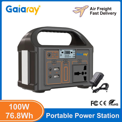 100W Portable Power Station 24000mAh LiFePO4 Charging Station Solar Generator 220V/110V Energy Storage Power Supply for Camping