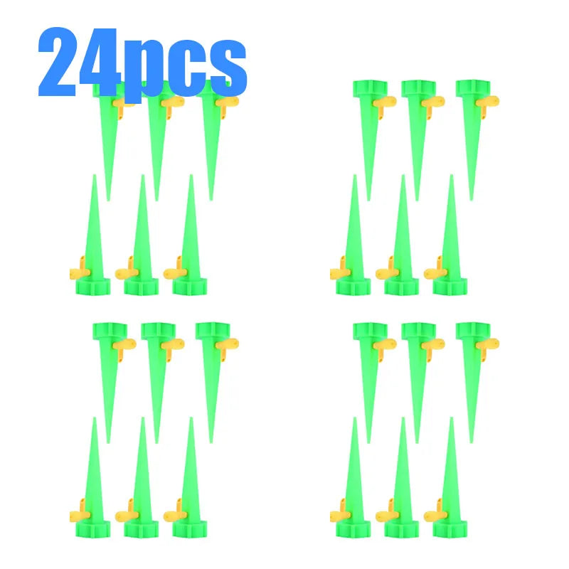 6-24pcs Auto Adjustable Drip Spike Water Bottle Irrigation System Self Dripper Automatic Device Indoor Plant Flower Greenhouse