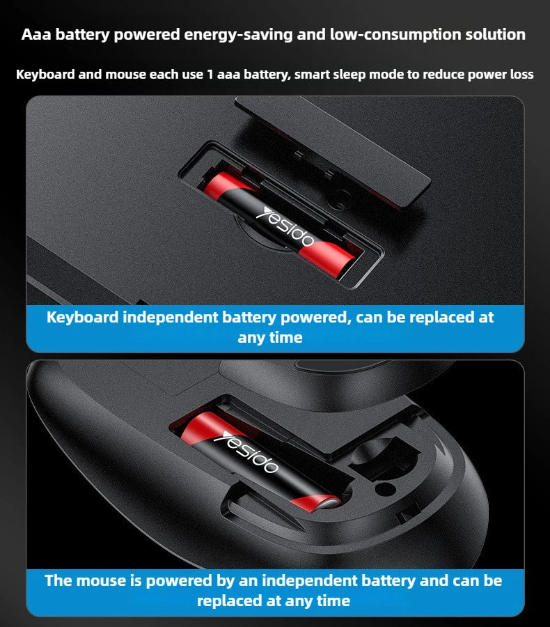 Hot Sale Portable USB Wireless Keyboard & Mouse Set for Desktop & Laptop Silent Mouse Set Suitable for Home Game & Office Use