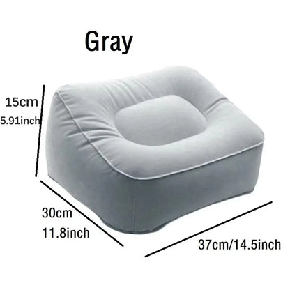 Inflatable PVC Footrest Pillow Air Cushion for Travel Office Home Leg up Relaxing Foot Rest under Desk Support