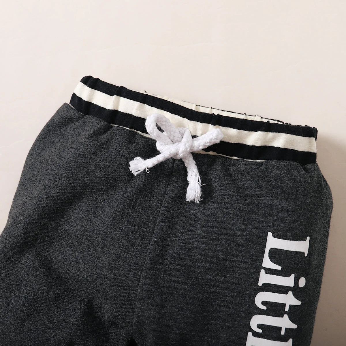 Winter 0-1 Years Old Infant Baby Boys Long  Sleeved  Letter Printing   Romper  Sports  Pants  3-Piece  Set  With  Hat
