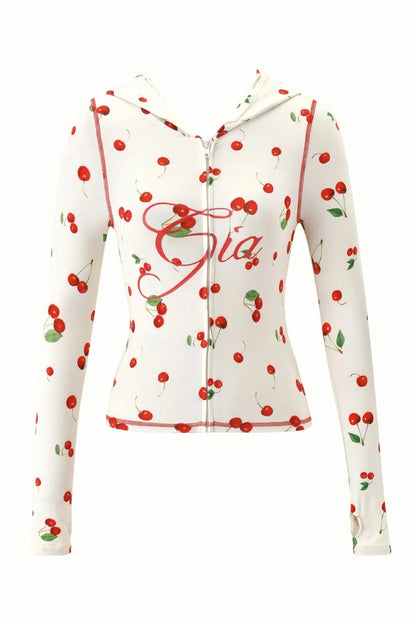 GIA Front Shoulder Slim Fit Jacket Pants Set with Letter Print Design Hooded Zipper Snake Pattern Short Fit Streetwear