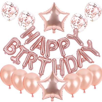 16inch Happy Birthday Decoration Balloons Pink Blue Letter Foil Ballons Set Birthday Party Decor Air Globos Balony Anniversaire