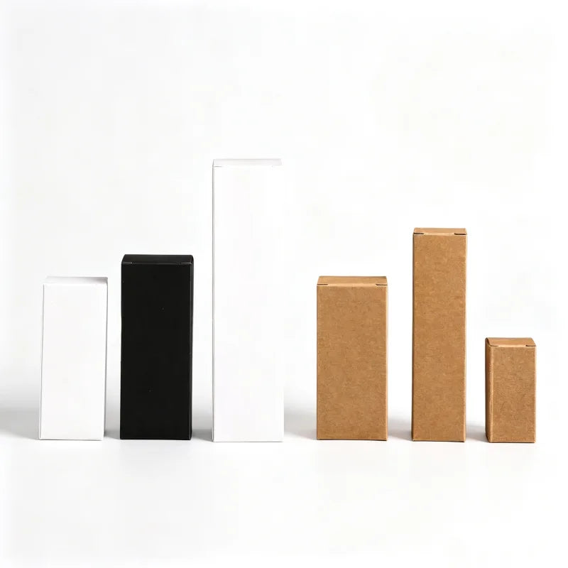 100/500pcs Small Kraft Paper Gift Packing Box Brown Black White Craft Paper Lipstick Cosmetic Packing Box