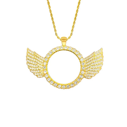 Personalised Heart-Shaped Wings Necklace, Custom Photo Necklace, DIY Gift, Commemorative Present