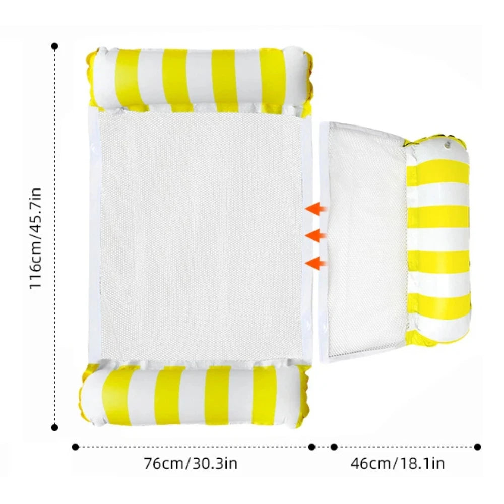 Inflatable Foldable Floating Row Swimming Pool Party Water Hammock Air Mattresses Pvc Stripe Water Floating Inflatable Mat