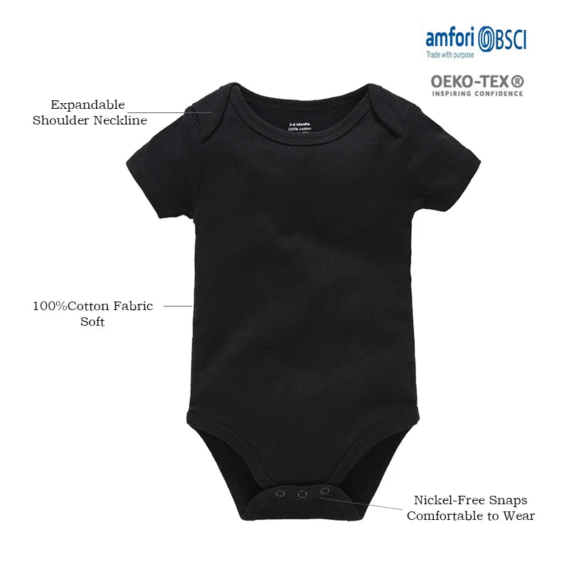 2/6 Pcs/lot Muslin Blank Baby Rompers Pants Set Plain Colors Summer Short Sleeve Bodysuit Kids Clothing Set Boys Clothes
