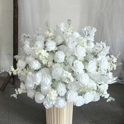 70/60/30cm White Rose Green Plants Leaf Artificial Flower Ball Wedding Table Centerpiece Decor Marriage Banquet Road Lead Floral