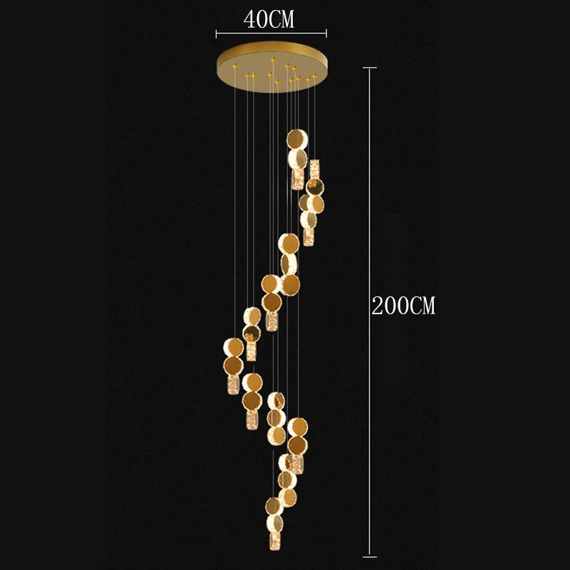 Modern Crystal stair chandelier lights indoor lighting Ceiling lamp hanging light led Chandeliers for living room indoor lightin