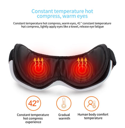 Electric Eye Massager Foldable Smart Airbag Vibrating Kneading Relax Massage Relieve Eye Dry Fatigue Bluetooth Music Eye Care