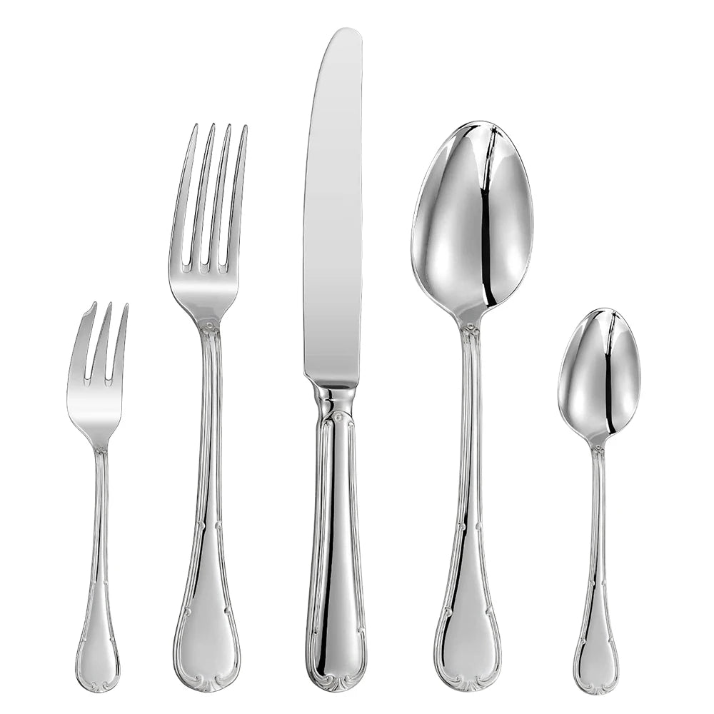 4/5/8/10/12/15/16/20/25 Piece Luxury Gold Accent Cutlery Set Stainless Steel Silverware Wedding Home Flatware Knife Fork Spoon