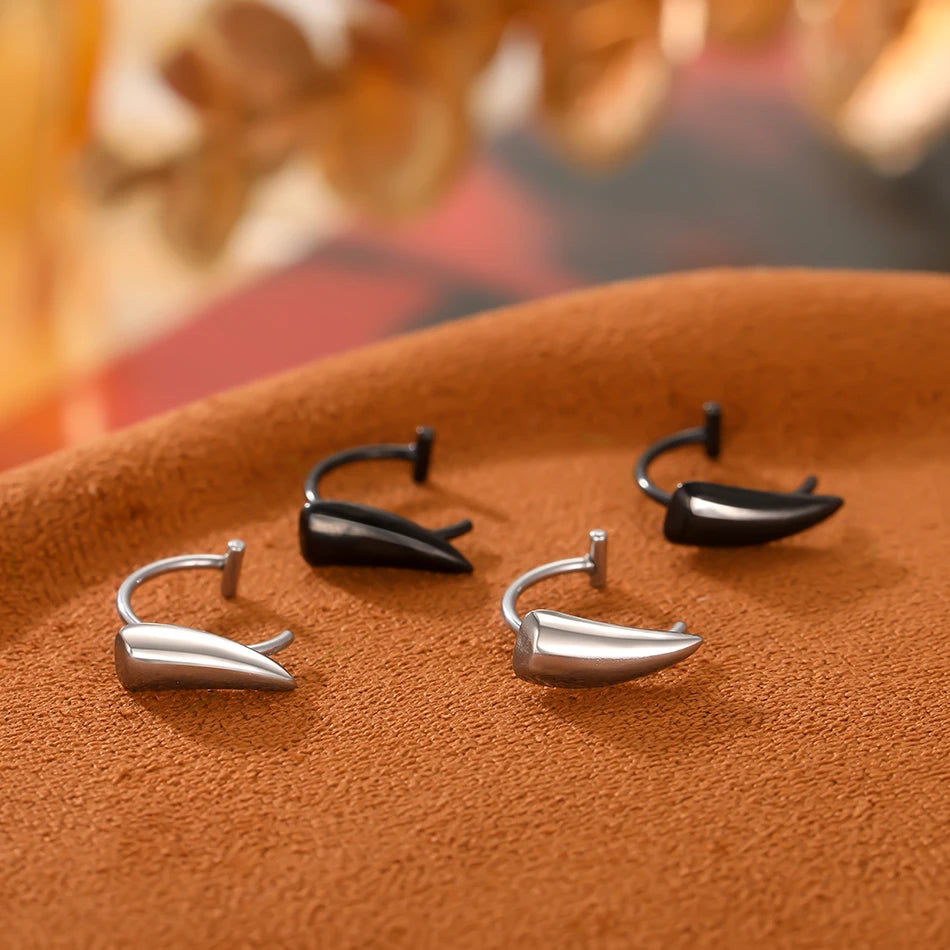 1PC Stainless Steel Fake Nose Ring Hoop Septum Rings Non-Pierced C Clip Lip Ring Earring Fake Nose Piercings Women Body Jewelry
