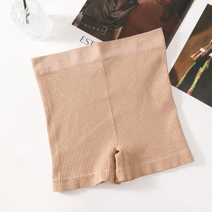 1Pc Women Boyshort Panties Ribbed Seamless Underwear Mide Rise Panties Breathable Safety Short Pants Female Sports Intimates