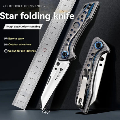 Multi-functional Folding Knife Outdoor Adventure Stainless steel Cutting Knife Pocket Knife Camping Knife High Hardness Small Kn