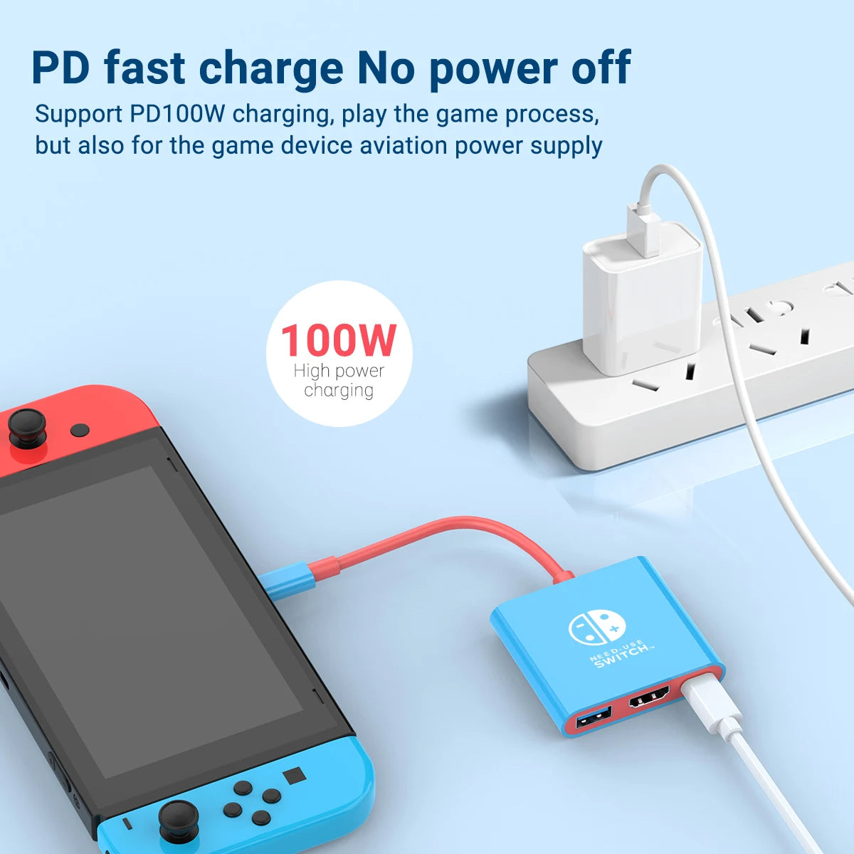 3 in 1 USB C Docking Station 4K HDMI GAME HUB Adapter 100W PD USB 3.0 Hub for Switch, MacBook & Phones