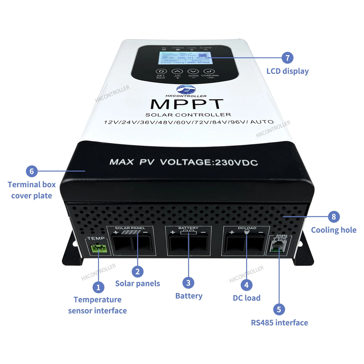 MPPT 0-80A 7680W Solar Battery Charge Controller 230VDC PV System Charger Regulator Ship From Brazil EU For 12V 24V 48V 60V 72V