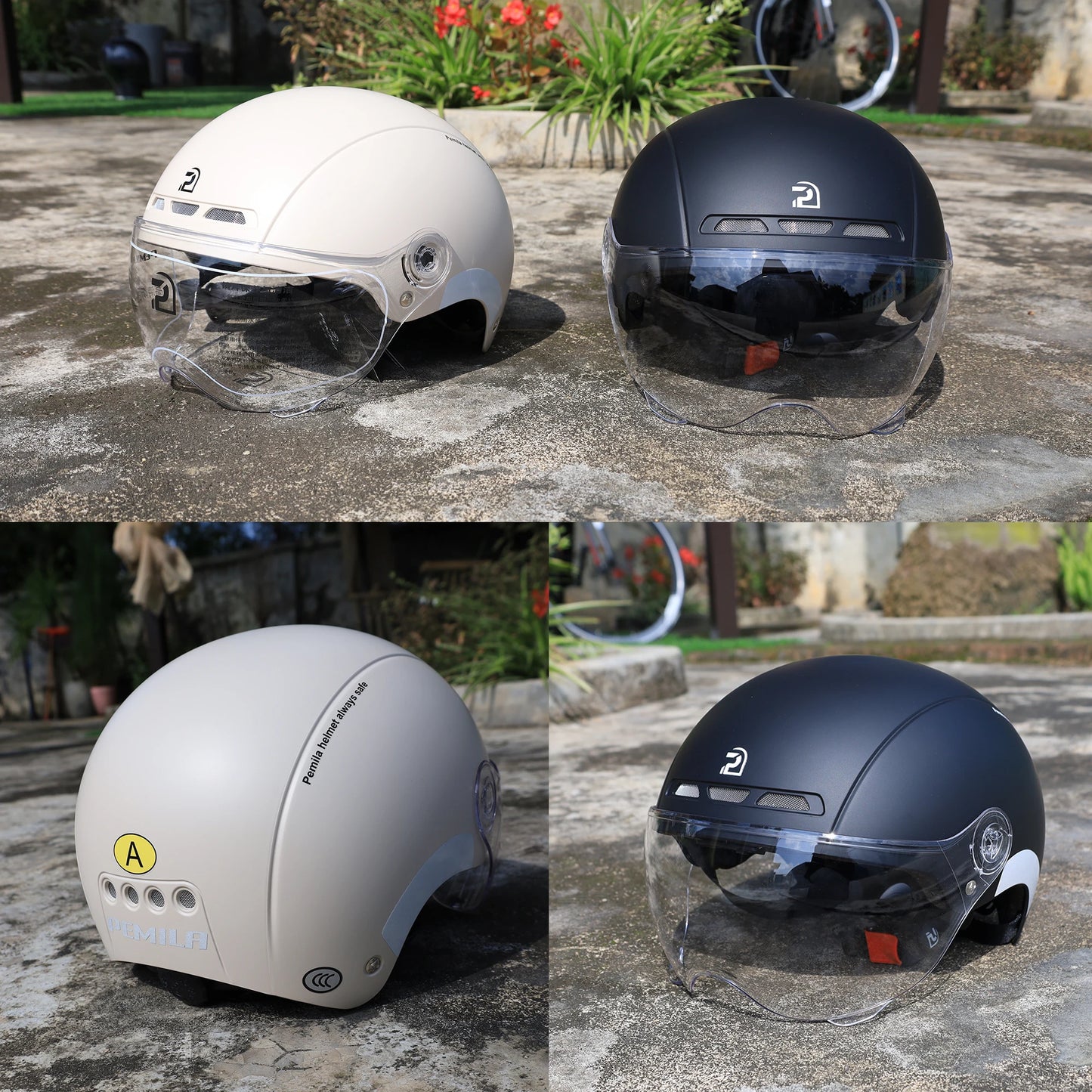 PEMILA Cycling Helmet With Goggles Lens Bicycle Helmet MTB Road Bike Reflective Sticker E-Bike Motorcycle Men Women Bike Helmet