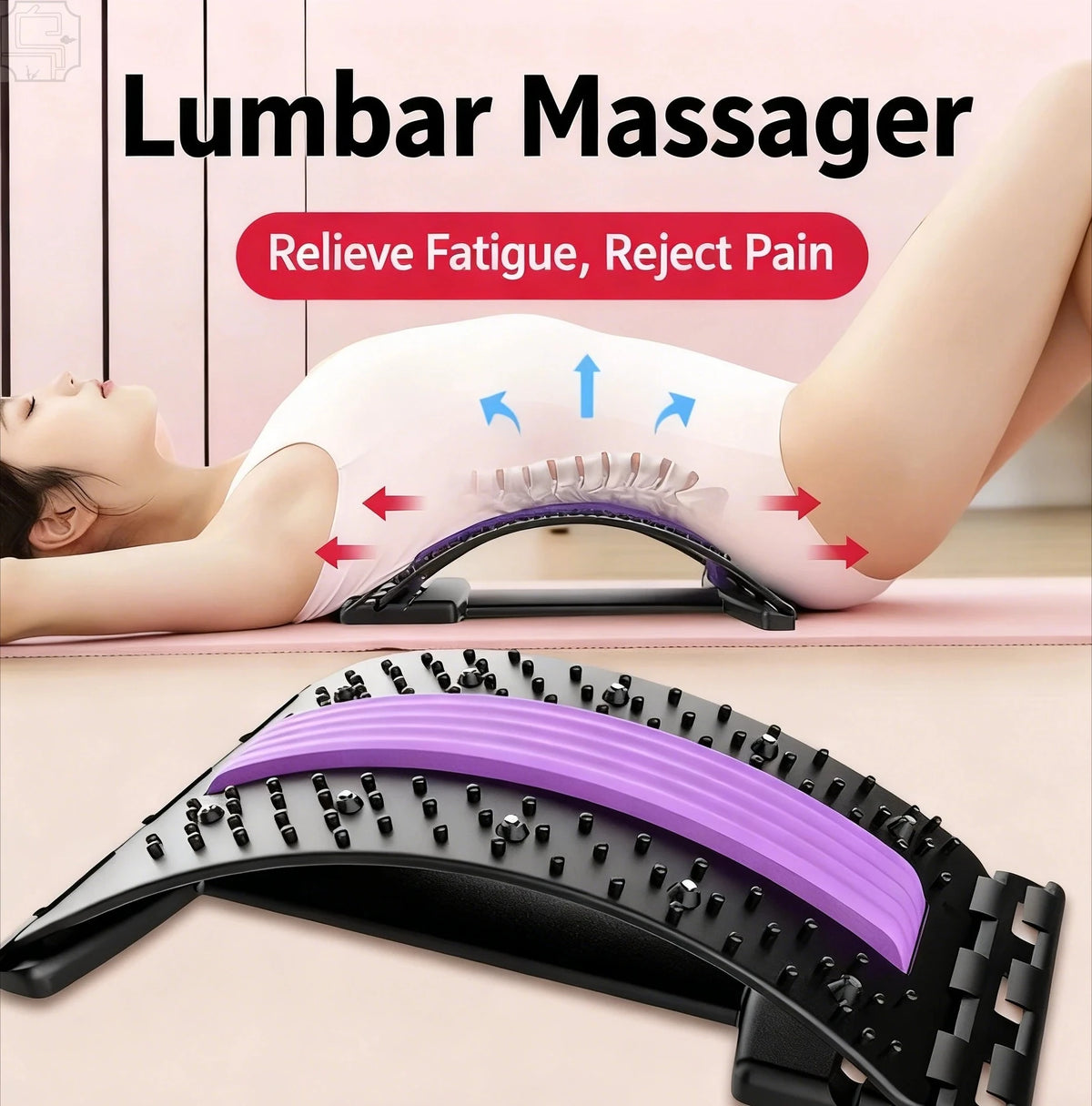 Vertebral Relaxer Lower Lumbar Back Stretcher Massager for Spine Pain Relief  Back Traction Waist Correction - Spinal Health Aid
