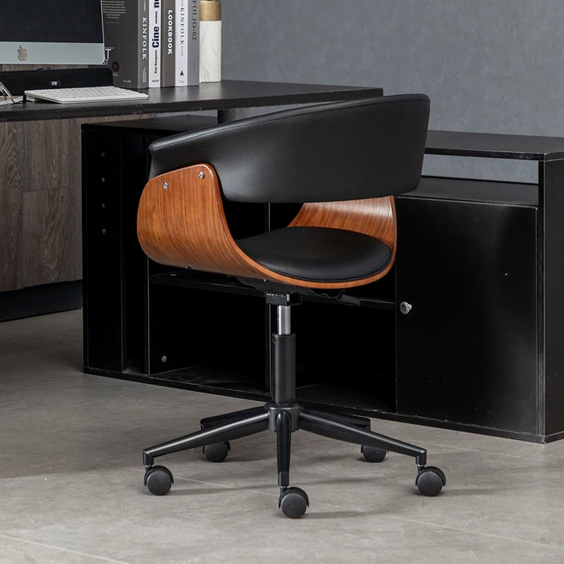 Light Luxury Gaming Chairs Office Furniture Solid Wood Computer Chairs Leather Multi-function Swivel Chair Lifting Office Chairs