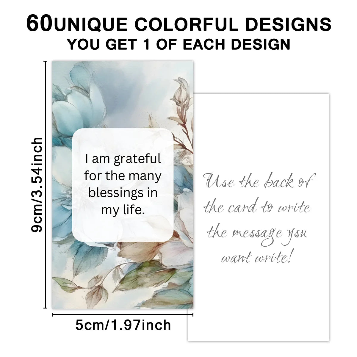 60pcs Women Affirmation Cards, Daily Positive Quotes, Self-Encouragement Motivational Cards for Mental Wellness, Gifts Idea