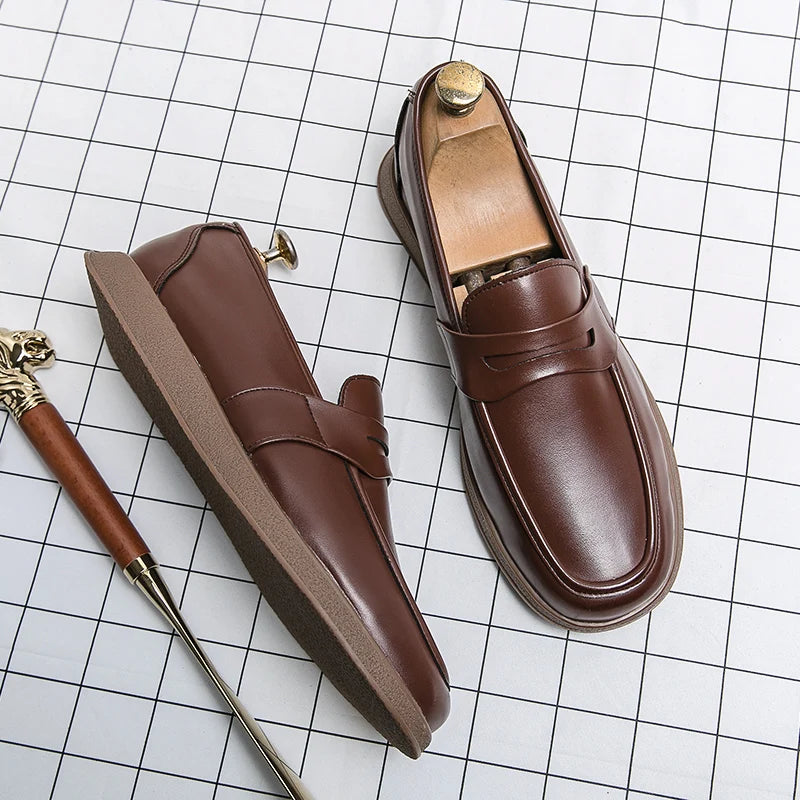 Elegant New Men's Loafers Soft Soles Comfortable Office Business Work Shoes Daily Commuting Men's Driving Shoes Anti Slip