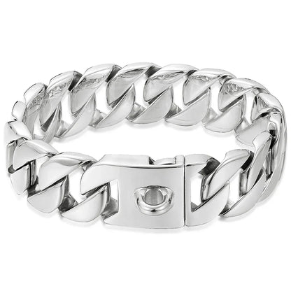 32mm Strong Stainless Steel Cast Gold Dog Collar Solid Buckle Necklace Bully Fighting Large Dog Dog Chain