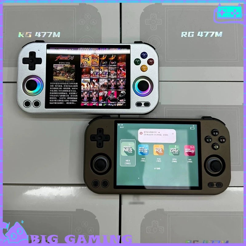 Rg 477m Game Console 3d Hall Joystick 4.7"120hz CNC Aluminum Android Handheld Active Heat Dissipation 12+256gb For Steam Switch