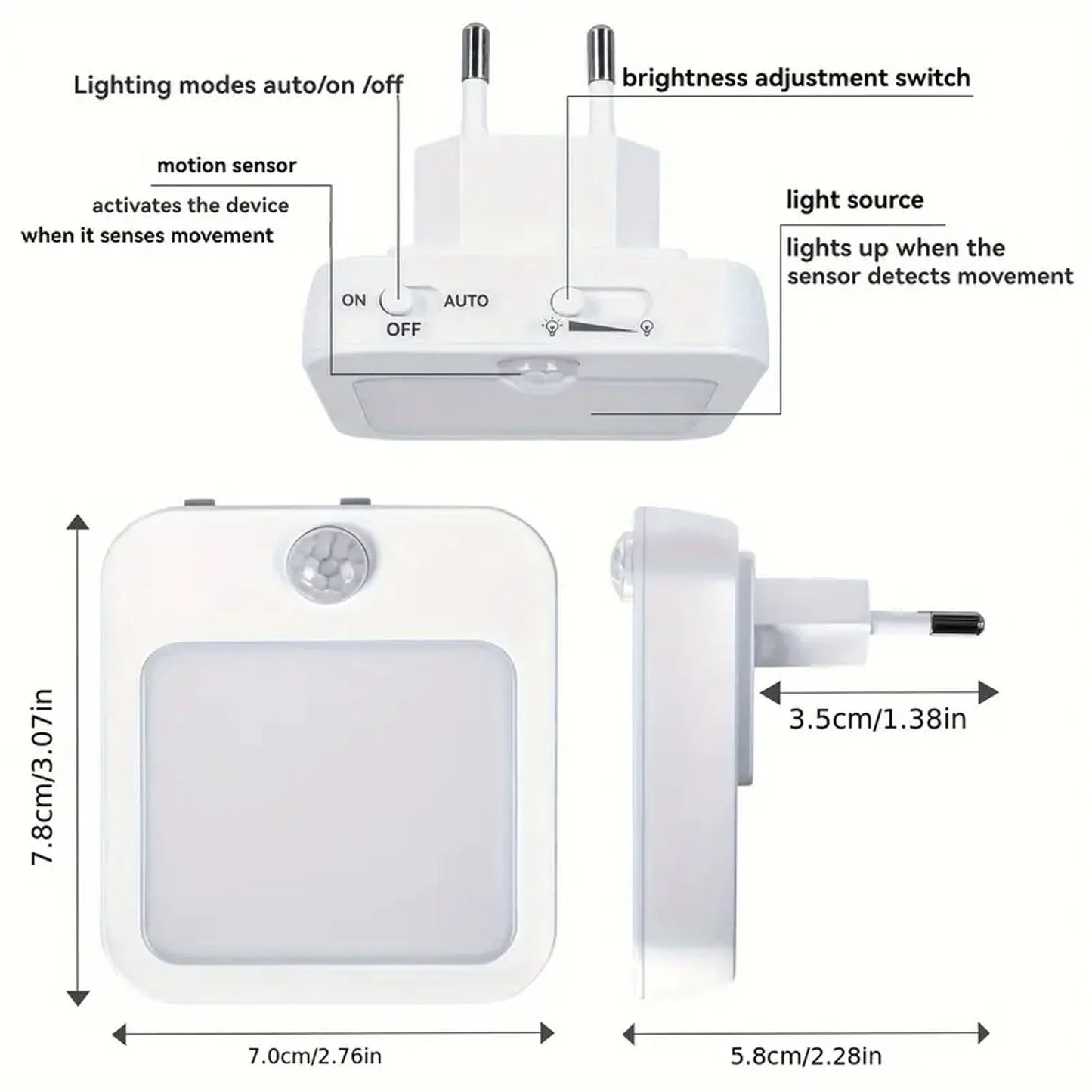 1pc Smart Night Light With Motion Sensor, Modern Red Lighting, Suitable For Bedroom, Bathroom, Kitchen And Living Room
