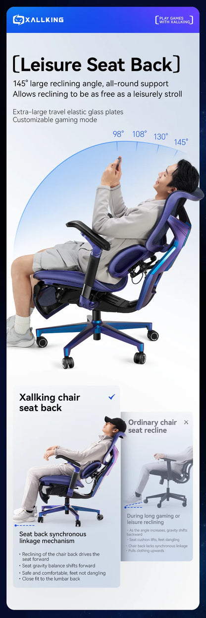 【CHIMU HOME】 SIHOO X3Pro Blue-Purple-Red Gradient Ergonomic Gamer Chair for Esports Gaming High Back Computer Chair