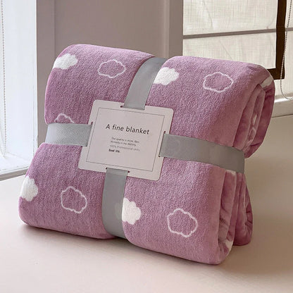 Thick Thow Blanket Geometic Style Reactive Printed Flannel Fleece Blanket for Beds Single/Queen/King Plush Plaids Sofa Plaid Bed