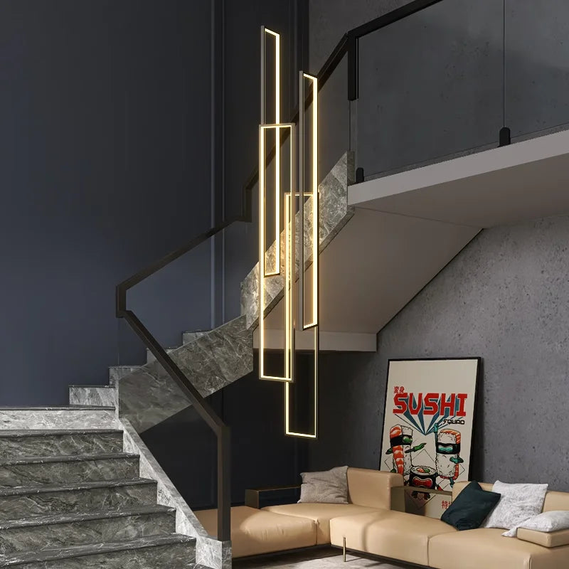 Modern ring stairs led lights pendant light lamps for living room led Chandeliers for dining room hanging light indoor lighting
