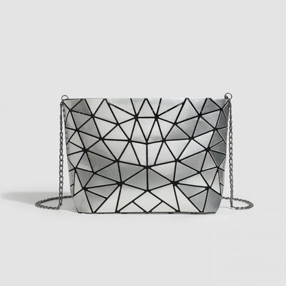 Women's Stylish Foldable Rhombus-Patterned Crossbody Bag, Korean and Japanese Trendy Shoulder and Handbag, Popular Fashion Item