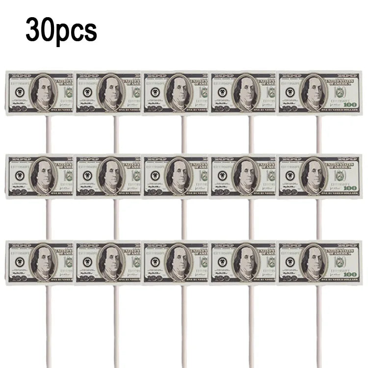 Dollar Happy Birthday Cake Decoration Money Cake Topper For 60s 70s 80s 90s Thanksgiving USA Dollar Theme Party Decors Supplies