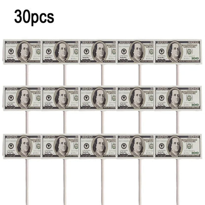 Dollar Happy Birthday Cake Decoration Money Cake Topper For 60s 70s 80s 90s Thanksgiving USA Dollar Theme Party Decors Supplies