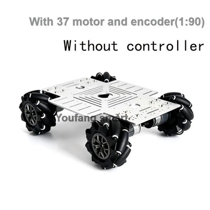 25Kg Big Load 4WD Mecanum Wheel Robot Car 330+240mm Chassis with 12V Encoder Motor for Arduino ROS Robot Arm DIY Kit Toy Parts