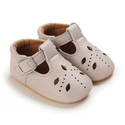 Breathable Newborn Baby Shoes Baby Boy Girl Shoes Girl Classic Bowknot Rubber Sole Anti-slip PU  Toddler Shoes First Walker