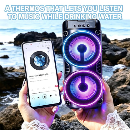 Professional Large Bluetooth Speaker with Microphone, Portable Design, Featuring JBL Subwoofer Party Box, LED Lights, Compatible with BT/USB/TF/AUX/FM/TWS/MIC/EQ Functions, Professional Karaoke. Ideal Gift for Birthdays, Chri