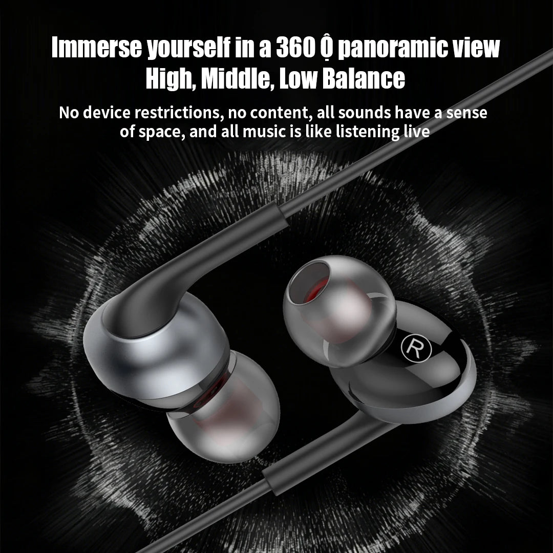 USB Type C in Ear Headphones HiFi Stereo Earphones With HD Mic Wired Earbuds For Samsung Galaxy S25 S24 S23 Wire Control Headset