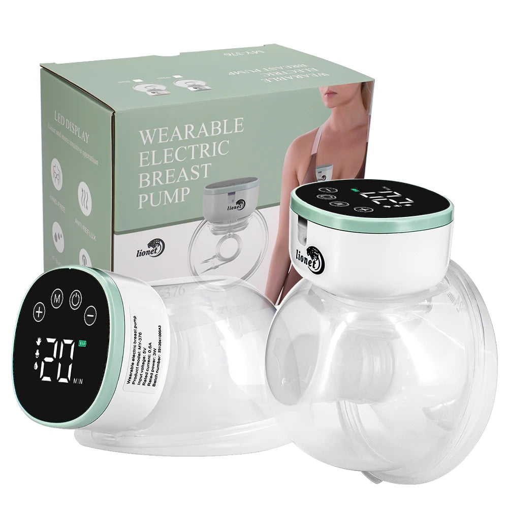 Wearable Hands Free Electric Breast Pump LED Display Anti‑Backflow Rechargeable Portable Milk Extractor Breastfeeding Tool