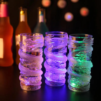 Hot Sell 285ml Creative Party Cups Dragon LED Flashing Color Change Water Activated Light Up Beer Whisky Cup Mug Tableware