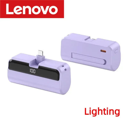 Lenovo 500000mAh Mini Capsule Power Bank High Capacity Fast Charge Powerbank Portable External Battery for iPhone Huawei Samsung