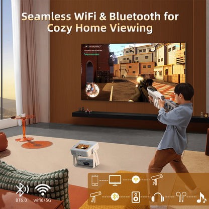 XBJ A5Pro Smart Doule Touchscreen Projector 1080P HD Proyector with WiFi , Auto Keystone Correction,Home Theater outdoor cinema