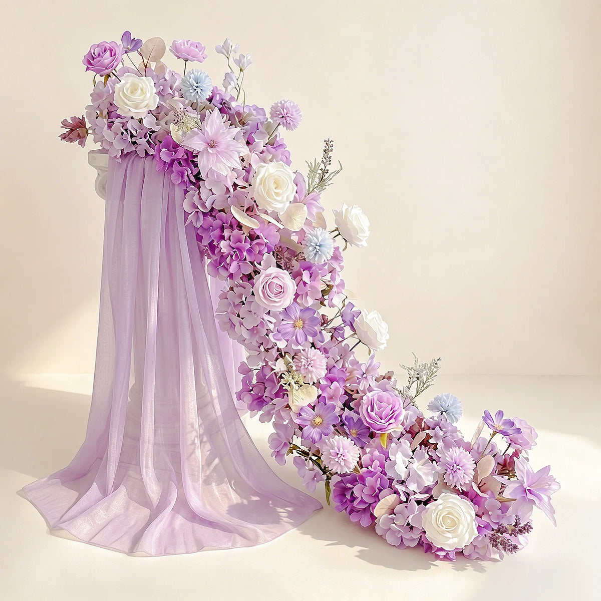 Uflower Pink Rose  Wedding Backdrop Decor Floor Flower Runner Event Table Centerpieces Silk Floral Strip Arrangement Party Props