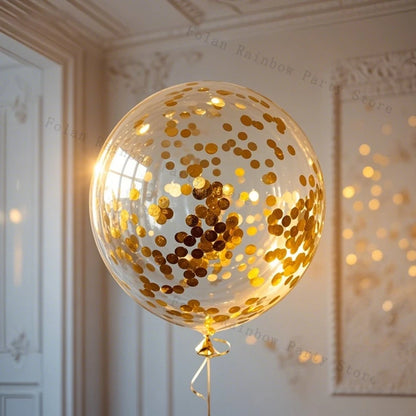 10/30/50/100Pcs 1012 Inch White Golden Balloons Pastel Ballon Golden Confetti Balloons For Birthday Weddings Anniversary Party
