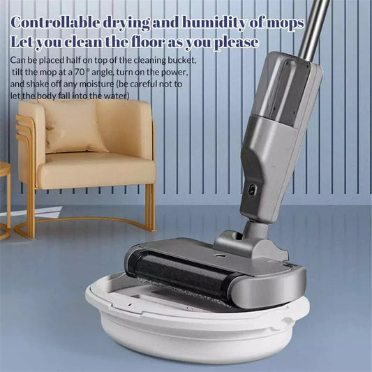 Handheld Cordless Hard Floor Sweeper Vacuum Cleaner Wireless Electric Mop Cleaner Automatic  2 in 1 Wet & Dry Home Cleaner