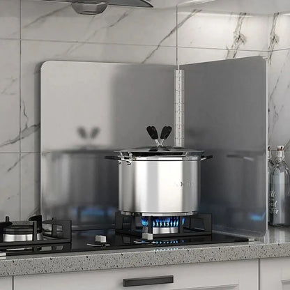 Stainless Steel Oil Splatter Guard Windproof Foldable Anti Splatter Shield 2 Sheet Silver Splash Proof Baffle Gas Stove