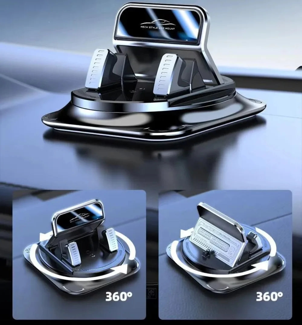 360° Rotatable Universal Car Phone Holder with Number Plate Dashboard Mount Easy Install Vehicle Mobile Phone Holder