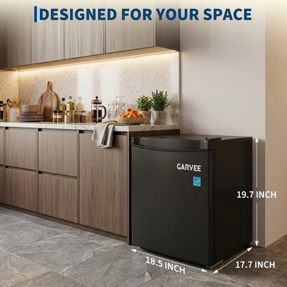 1.6 Cu. ft. Mini Refrigerator Single-Door Compact Fridge with Freezer with LED Adjustable Shelves for Dorm, Office, Bedroom, Kitchen, Bar