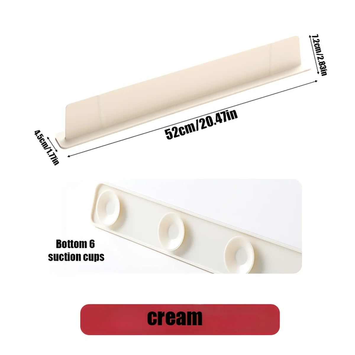 Sink Splash Guard, Suction Cup Water‑Blocking Baffle for Kitchen Countertop